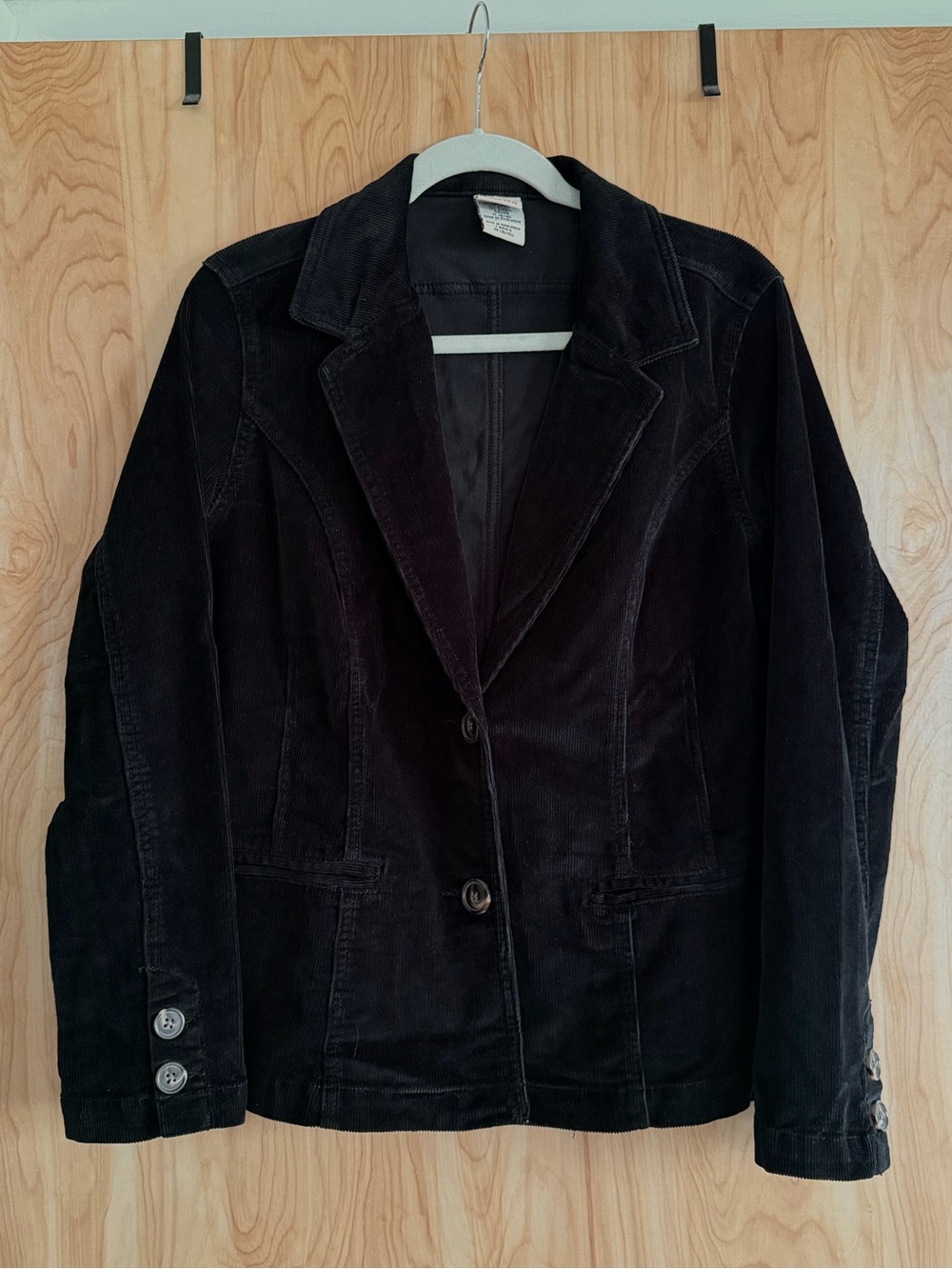 Vintage 90s Faded Glory Black Corduroy Blazer